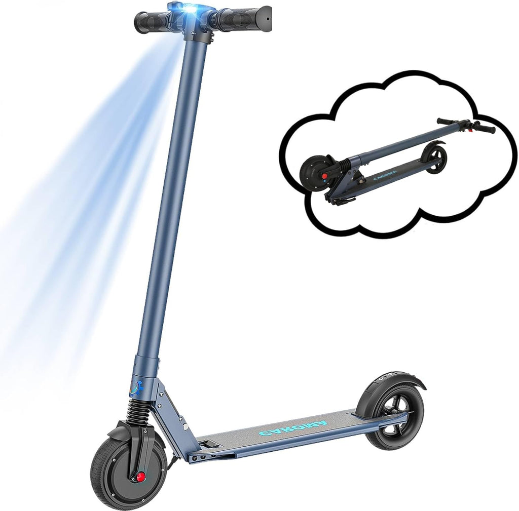 Caroma Electric Scooter Adults Peak 450W, 16-21 Miles Range E Scooter, Safe Speed Control Scooter with Smart LED Display Max 16 MPH, Lightweight Foldable E-Scooter,Electric Scooter for Kids,Gift Idea