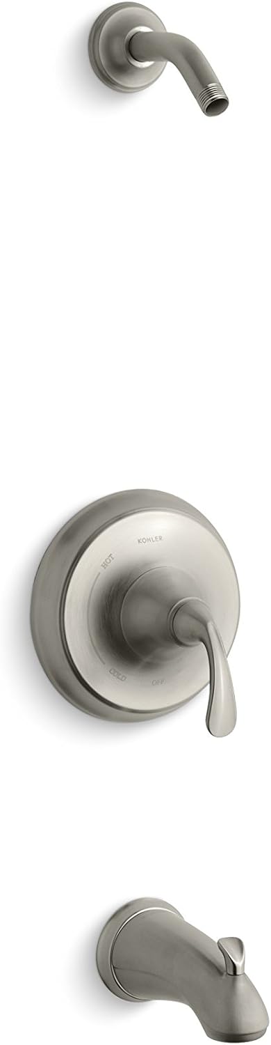 Kohler TLS10275-4-BN Forte K-Tls10275-4A-BN Traditional Rite-Temp® Bath & Shower Valve Trim with Slip-Fit Spout, Less Showerhead Vibrant Brushed Nickel