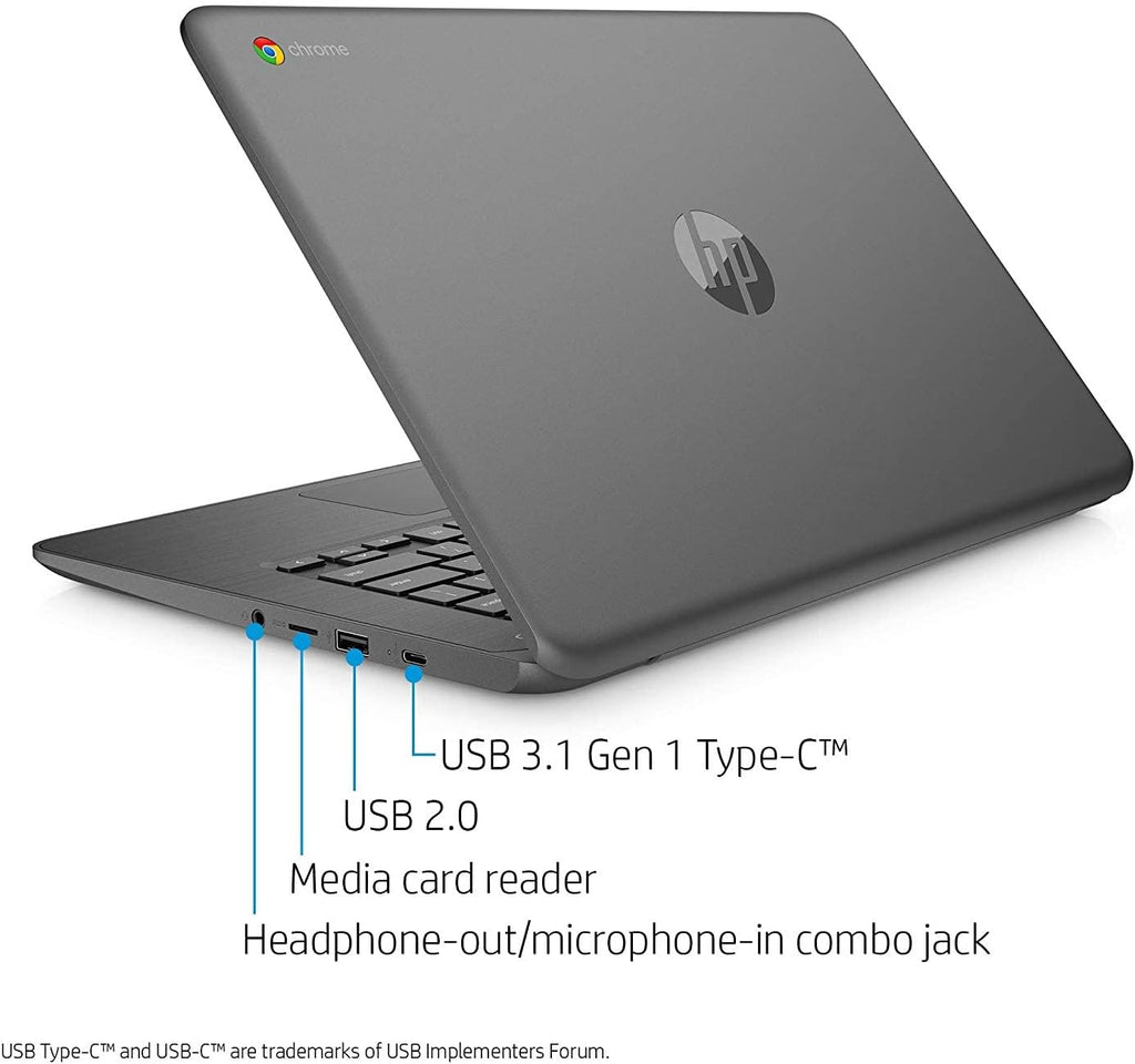HP Chromebook 14-inch Laptop with 180-Degree Hinge, Touchscreen Display, AMD Dual-Core A4-9120 Processor, 4 GB SDRAM, 32 GB eMMC Storage, Chrome OS (14-db0060nr, Chalkboard Gray)