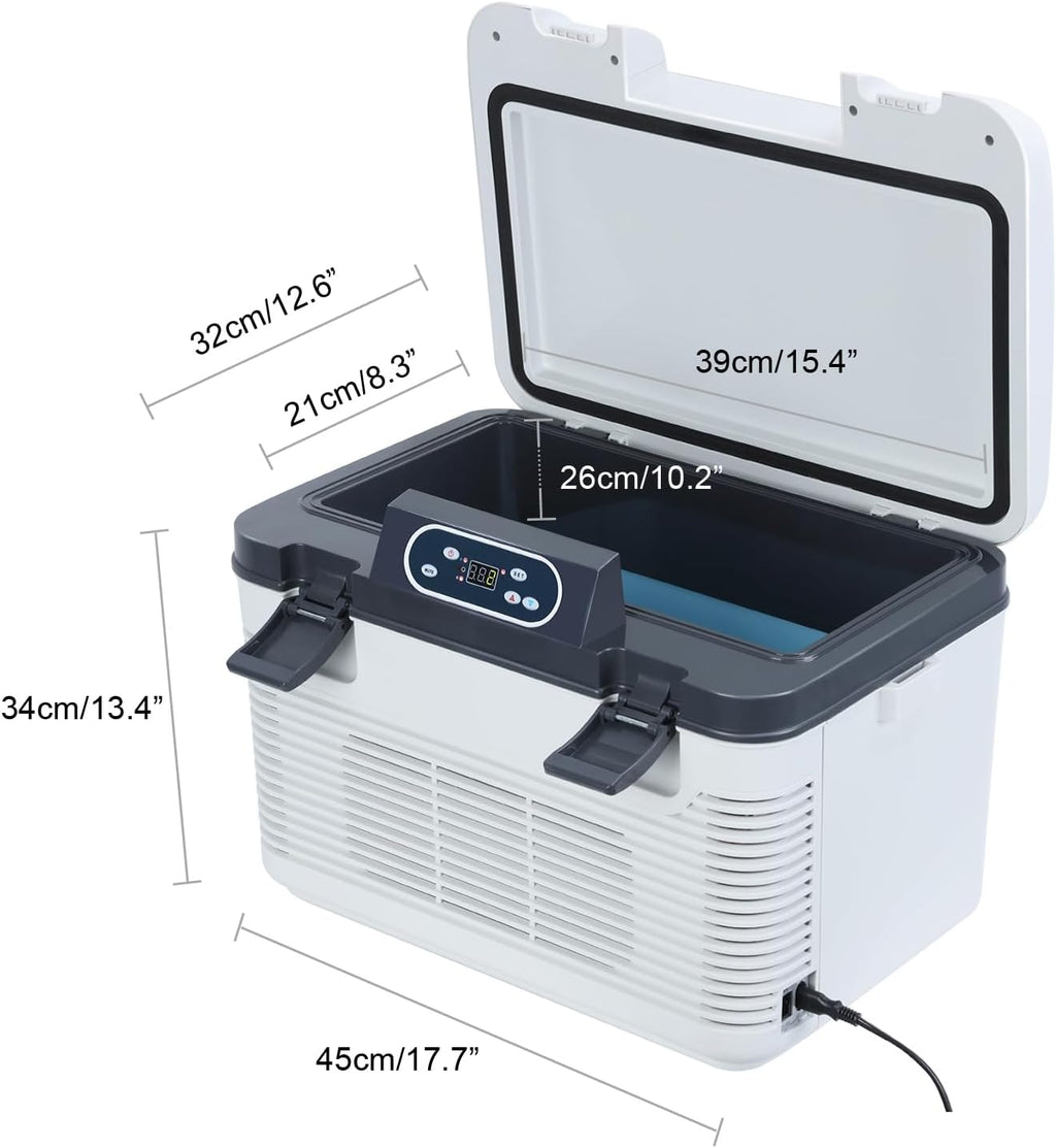 Car Fridge Portable 12V Refrigerator 20 Quart (19 Liter) 12 Volt Freezer Compressor Cooler 12V/24V DC 110～220 V AC for Truck Van RV Camper SUV and Home Use -9℃~+65℃