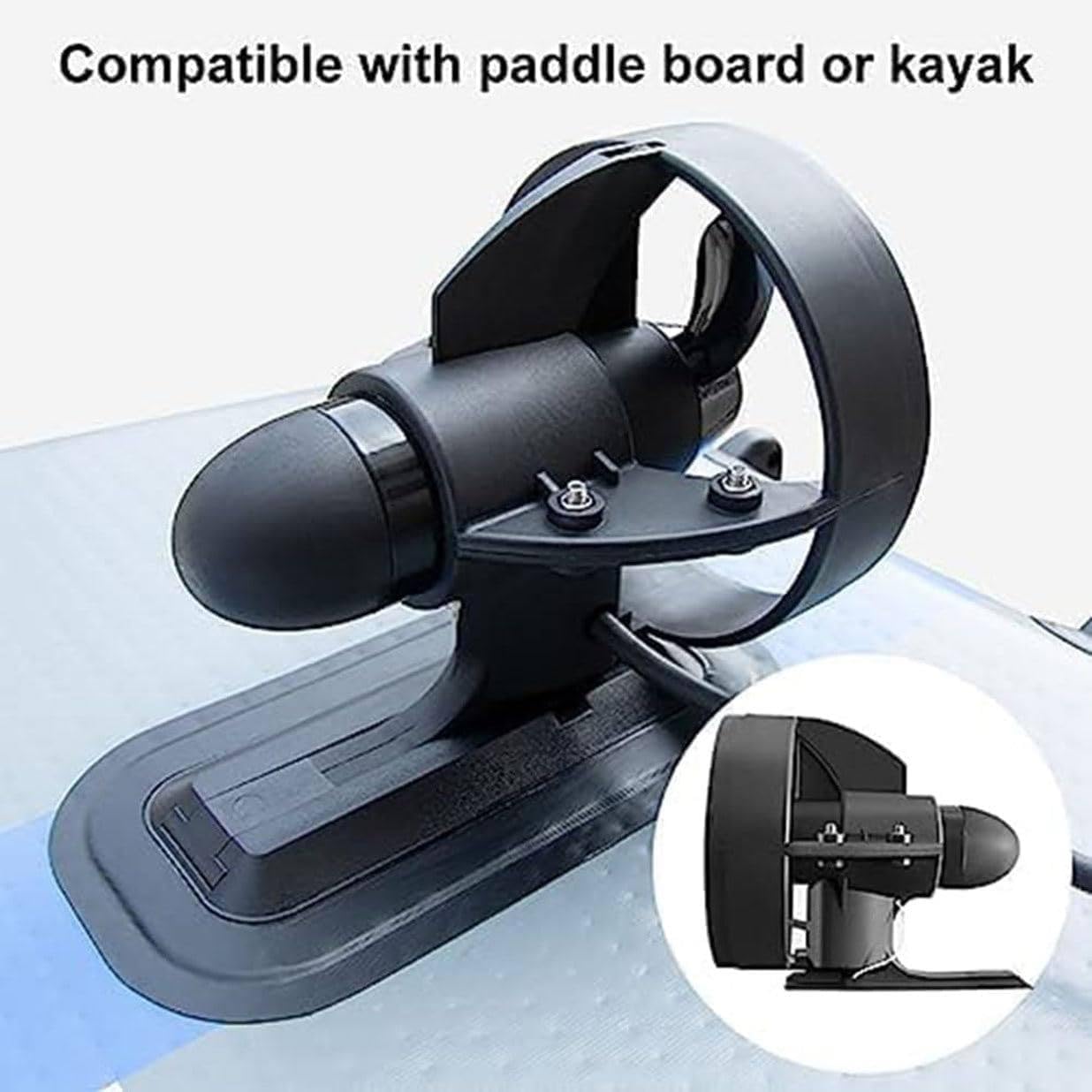 288W Electric Motorized Fin, 12V Thrust Surfboard Underwater Thruster, Surf & SUP Fin Battery Electric Fin Stand Up Paddle Board Motor for Kayak Fishing Boat Paddle Board