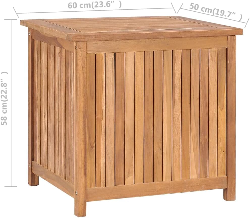 Solid Wood Outdoor Storage Bench,Solid Teak Wood Garden Deck Box Patio Storage Box with Liftable Top Outdoor Wooden Storage Container for Patio,Backyard,Poolside, 23.6'x19.7'x22.8'