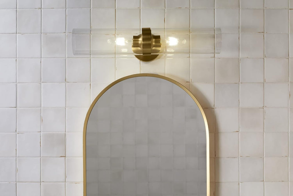 Kohler 27263-SC02-SNL Purist Bathroom Vanity Fixture, Wall Sconce Lighting, UL Listed, 2, Polished Nickel