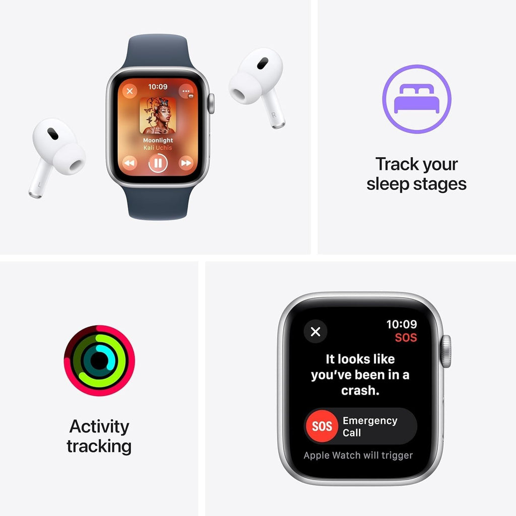 Apple Watch Series 7 (GPS + Cellular, 41MM) Silver Stainless Steel Case with Starlight Sport Band (Renewed)