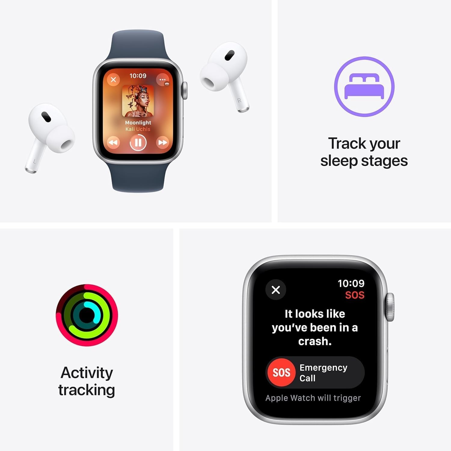Apple Watch Series 7 (GPS + Cellular, 41MM) Silver Stainless Steel Case with Starlight Sport Band (Renewed)