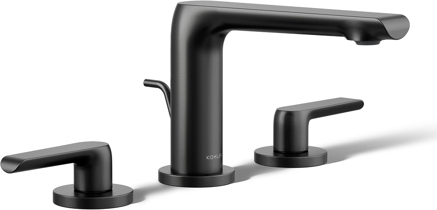 Kohler 97352-4-BL Avid® Widespread Bathroom Sink Faucet, 1.2 gpm, Matte Black