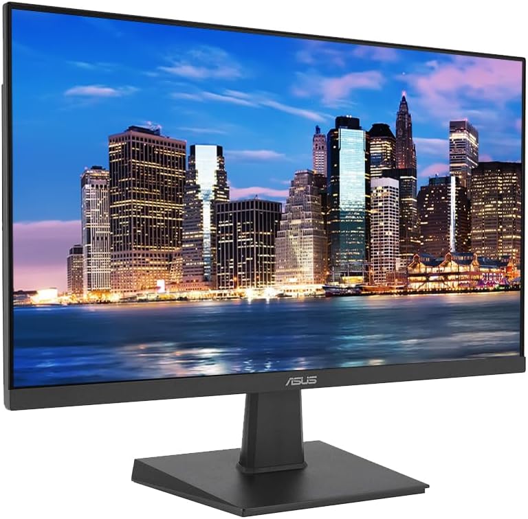 ASUS VA24EHF 24-inch 1080p FHD LCD Monitor, 2-Pack HDMI, Eye Care, Low Blue Light, 100Hz 1ms Desk Mount Dual Monitor Stand, MK270 Wireless Keyboard & Mouse, Gel Mouse & Wrist Pad