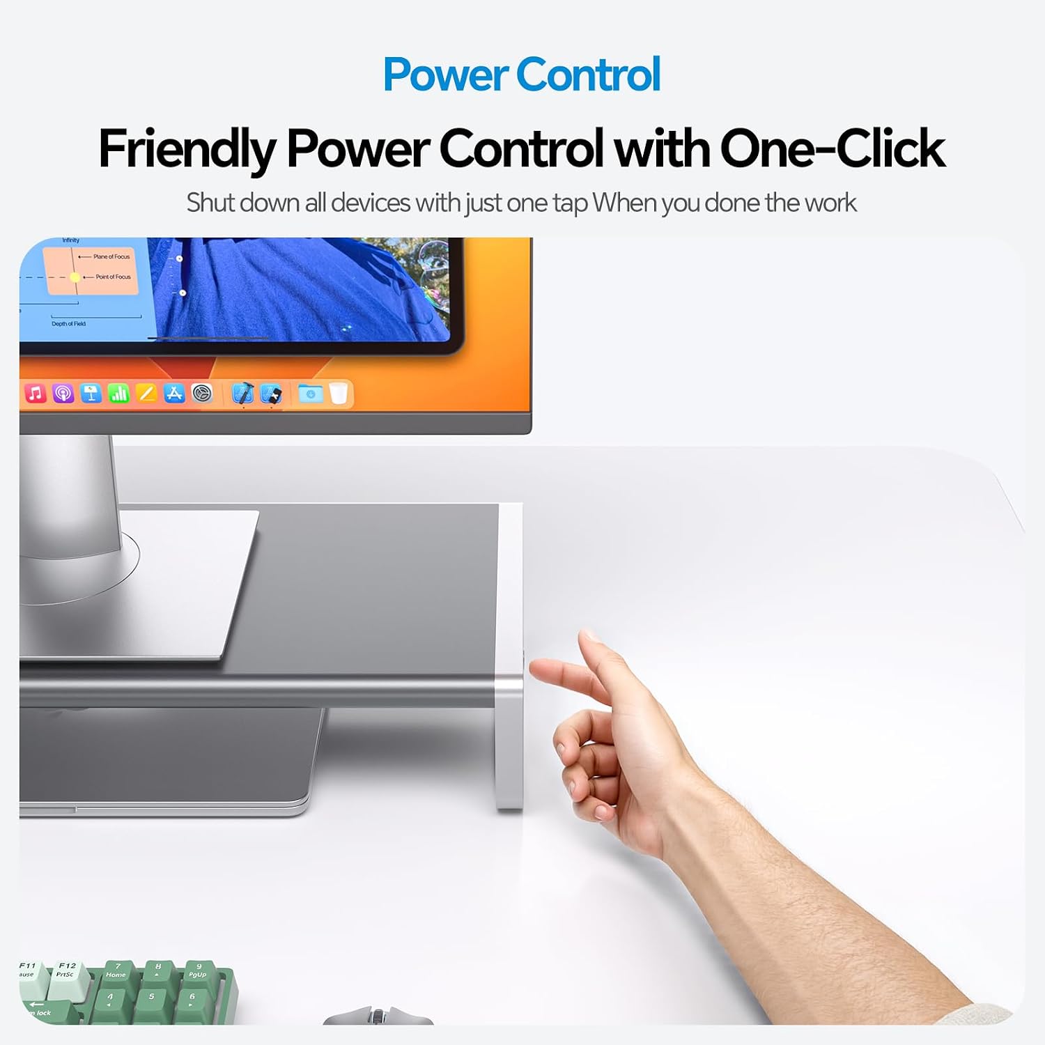 MacBook Docking Station Monitor Stand, 13-in-1 USB C Laptop Docking Station with 6 USB A/C Ports (Data & Max 60W Charging), 4K HDMI, SD/TF, 3.5mm Audio, Ethernet for MacBook, Windows