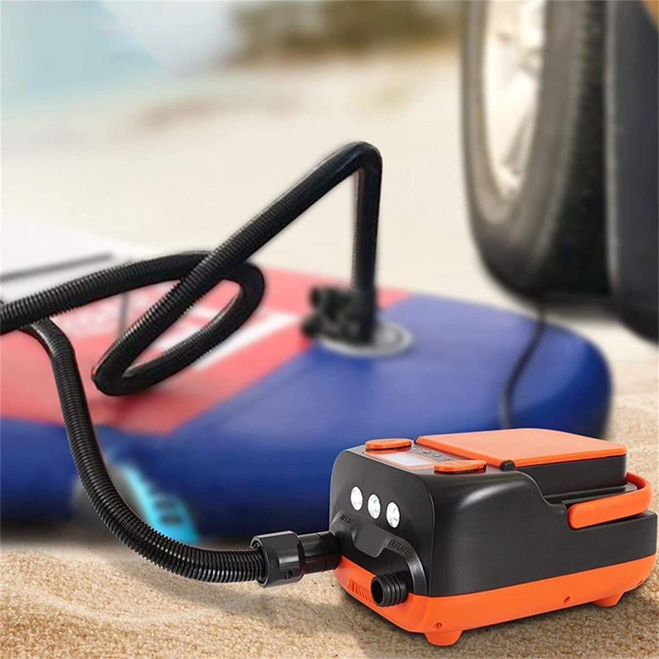 Paddle Board Air PumpRechargeable LCD Electric Air Pump6000mah Rechargeable AC 110V/ DC 12V Powered High Pressure SUP Air Inflator/Deflator for Air Mattresses