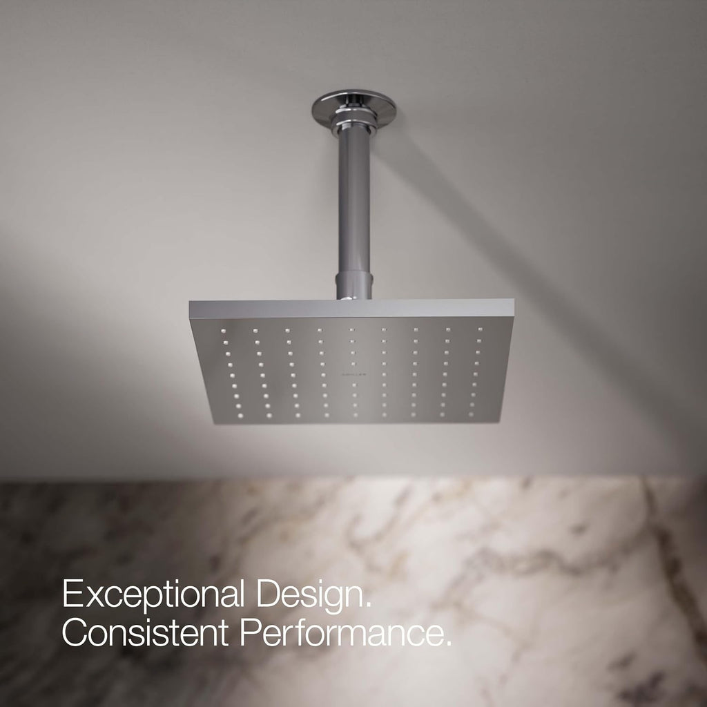 Kohler 13695-CP Contemporary Square 8' single-function rainhead, 2.5 gpm, Polished Chrome