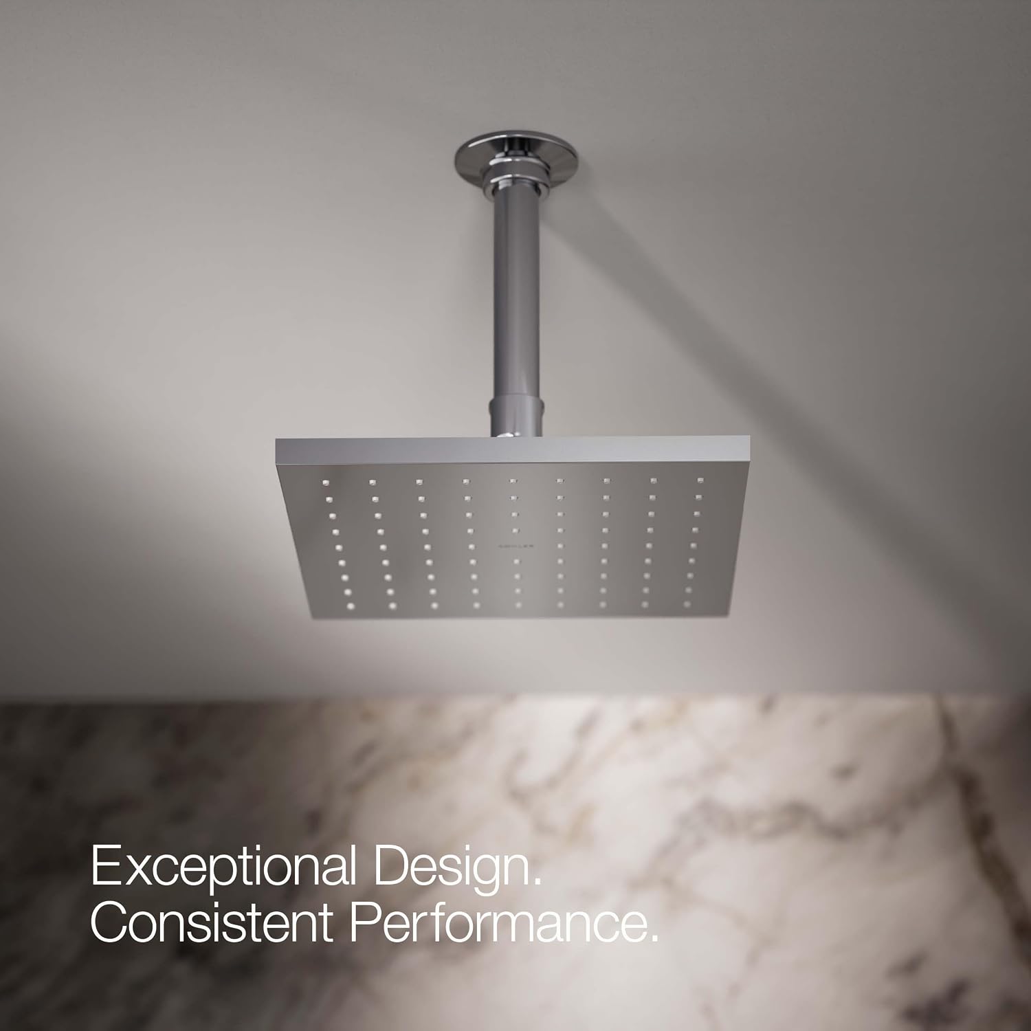 Kohler 13695-CP Contemporary Square 8' single-function rainhead, 2.5 gpm, Polished Chrome