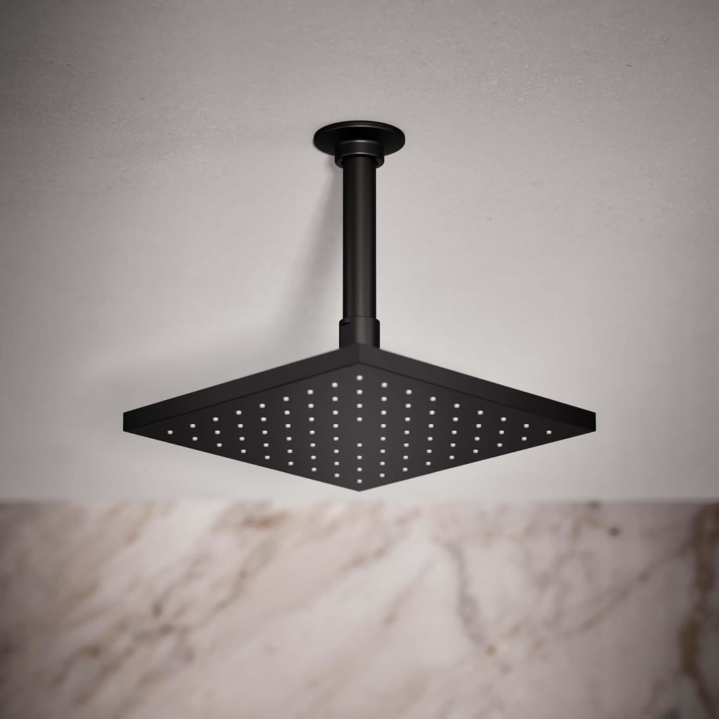 Kohler 13695-BL Contemporary Square 8' single-function rainhead, 2.5 gpm, Matte Black
