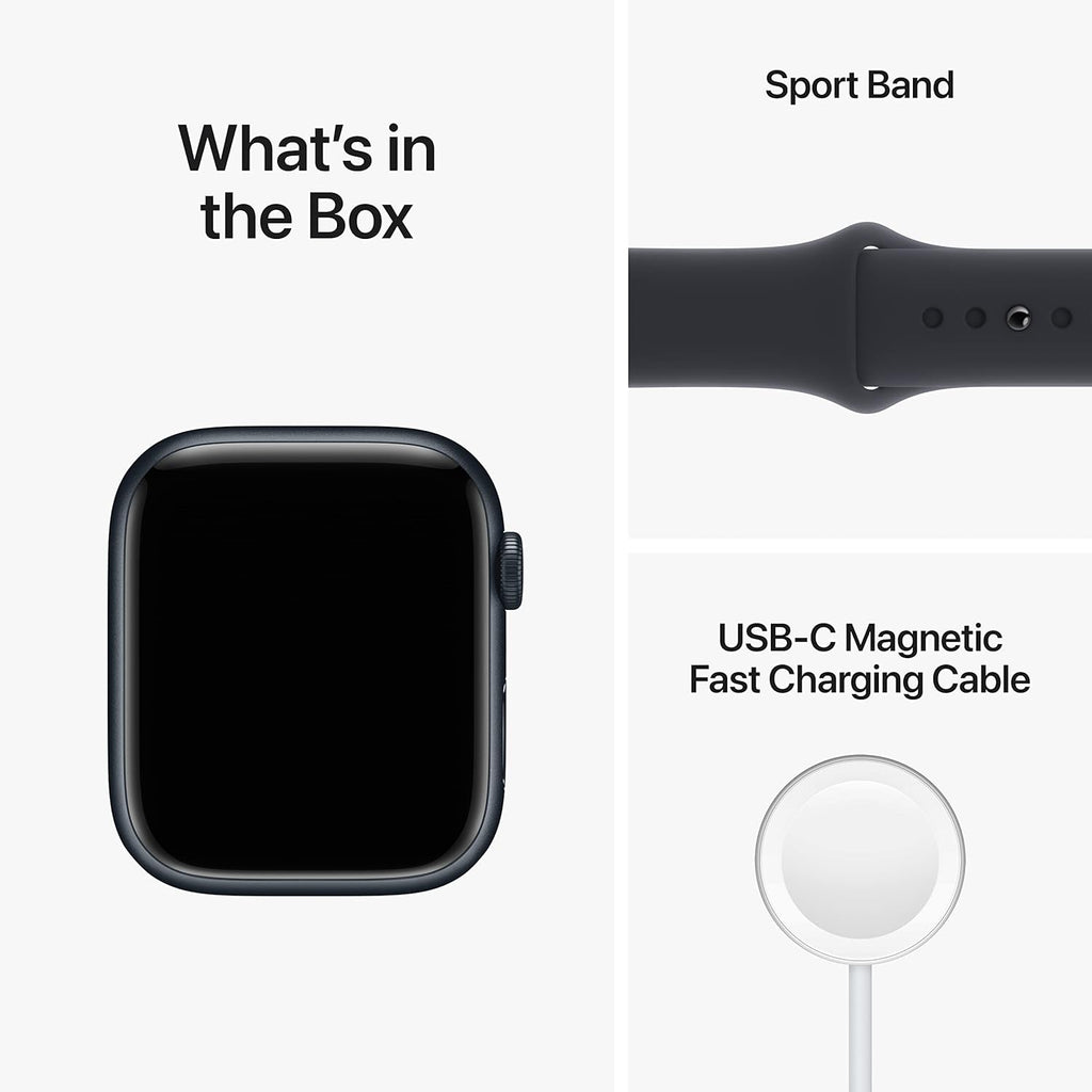 Apple Watch Series 8 (GPS + Cellular, 45MM) Midnight Aluminum Case with Midnight Sport Band - S/M (Renewed)