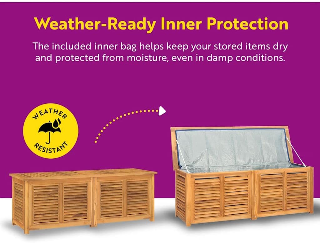 vidaXL Garden Storage Box Teak brown Solid teak wood with water-based finish