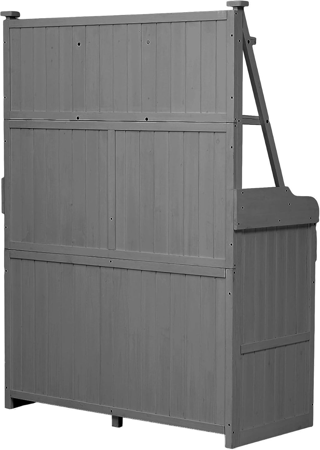 65inch Garden Potting Bench Table, Fir Wood Workstation with Storage Shelf, Drawer and Cabinet for Mudroom,Doorway (Gray2, 65')