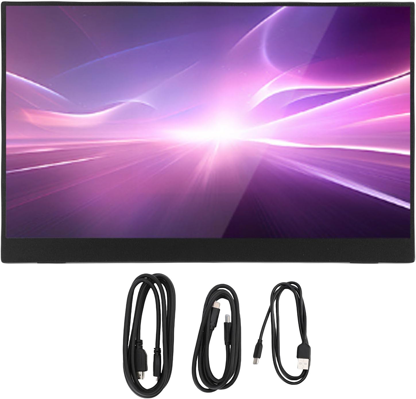 15.6in Computer Display, 1920X1080 120Hz Laptop Screen Extender with 2 Type C and Mini HD Display Ports, with Speakers, for Tablet PC