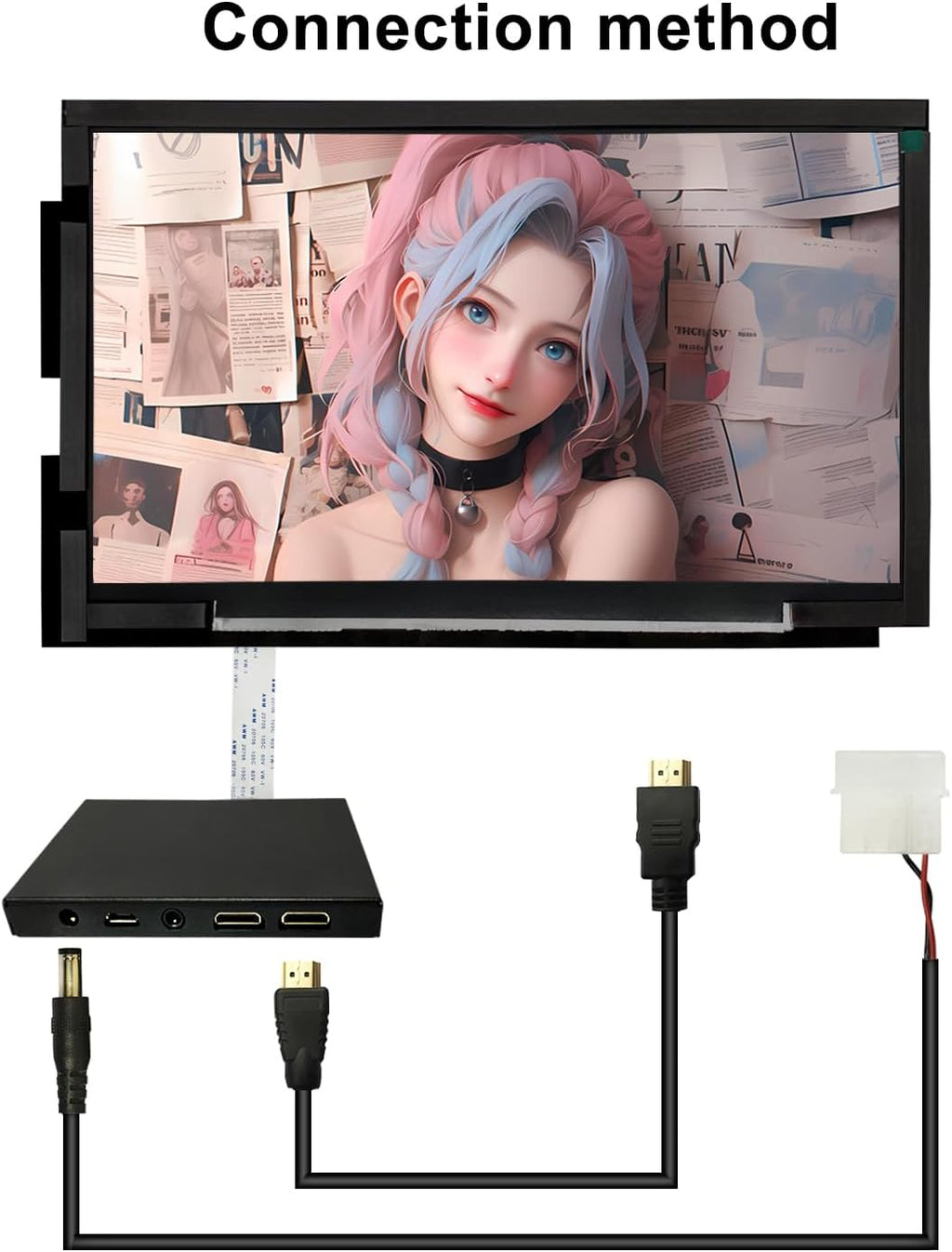 wisecoco 14 Inch LCD Screen for Lian Li O11 Mini PC Case FHD 1920x1080 Laptop Screen Replacement PC Secondary Display HDMI 72% NTSC (Black)