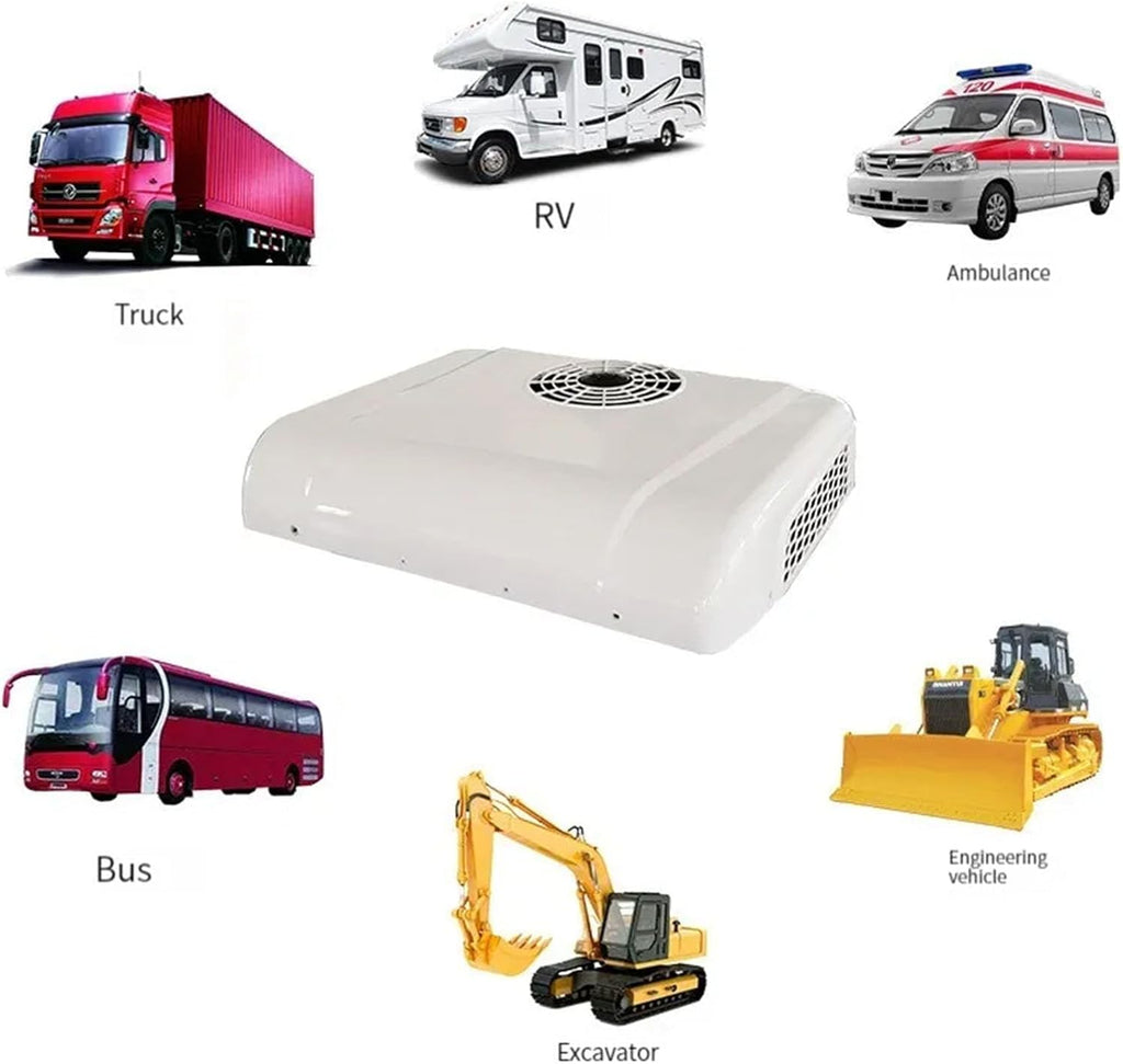 Rooftop Air Conditioner, All-in-One Unit RV Rooftop, Low Noise, Electric Scroll Air Compressor, for Truck RV AC Parking (24V)