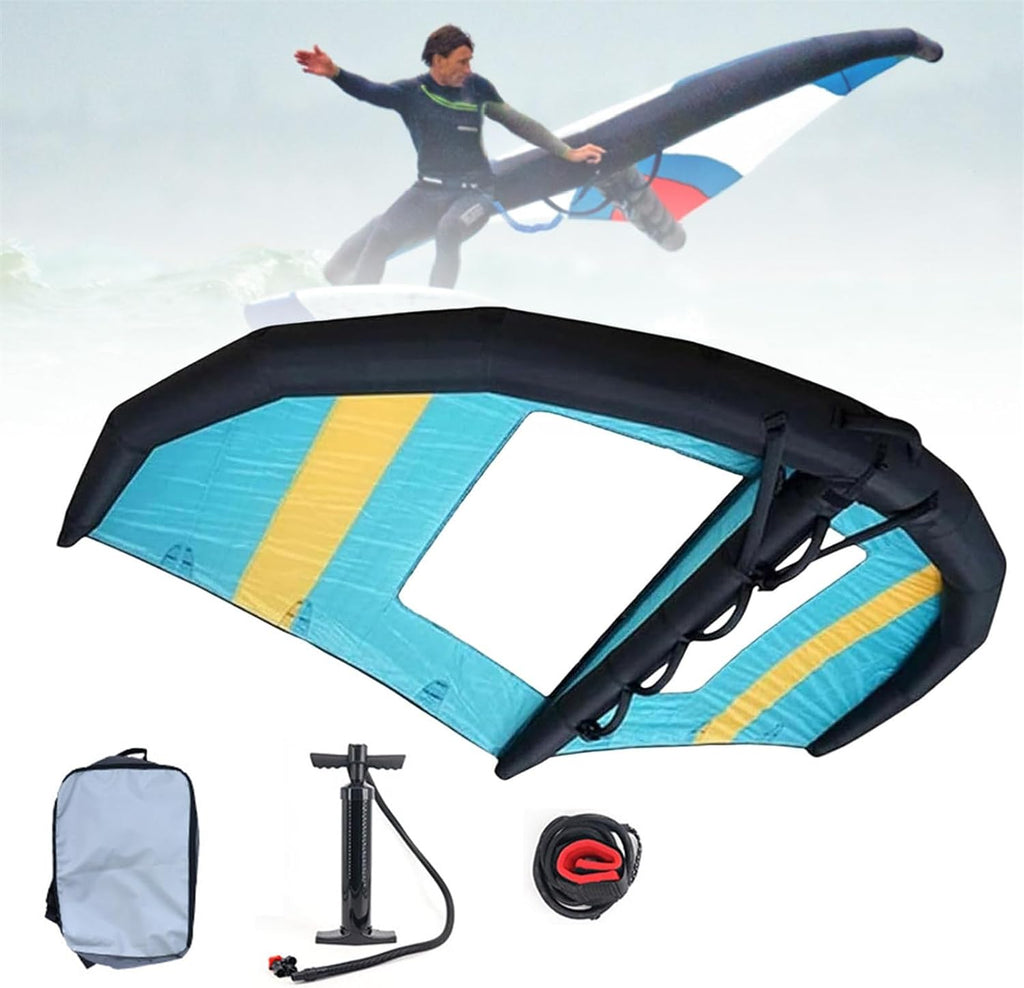 Inflatable Surf Wing with Pump, Wing Foil Kite for Paddle Board and Hydrofoil, Portable Windsurfing Wing for Outdoor Water Fun