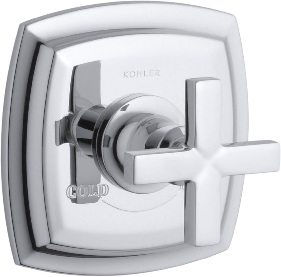 KOHLER K-T16239-3-CP Margaux Thermostatic Valve Trim with Cross Handle, Polished Chrome