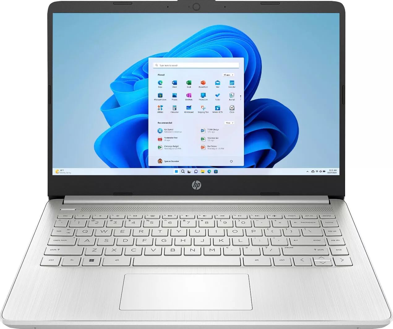 HP 14' Ultral Light Laptops for Business, Intel Celeron N4120, 16GB RAM, 384GB Storage(128GB eMMC+256GB Micro SD), 1-Year Office 365 & Windows 11 S, Long Battery Life, Wi-Fi, MicroSD, HDMI, Silver