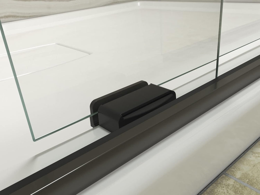 Levity Sliding Shower Door, 74-in H X 43-5/8-47-5/8-in W, With 1/4-in Thick Crystal Clear Glass