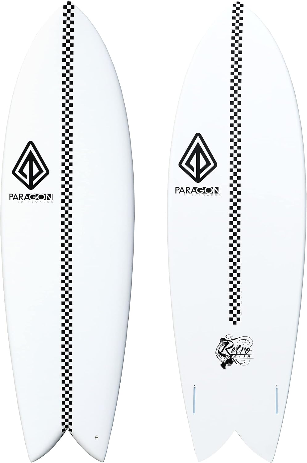 Epoxy Fiberglass Surfboard | Fast, Stylish & Fun Retro Fish Surfboard Ideal to Ride Small to Medium Sized Waves | 5'8' | 6'0'