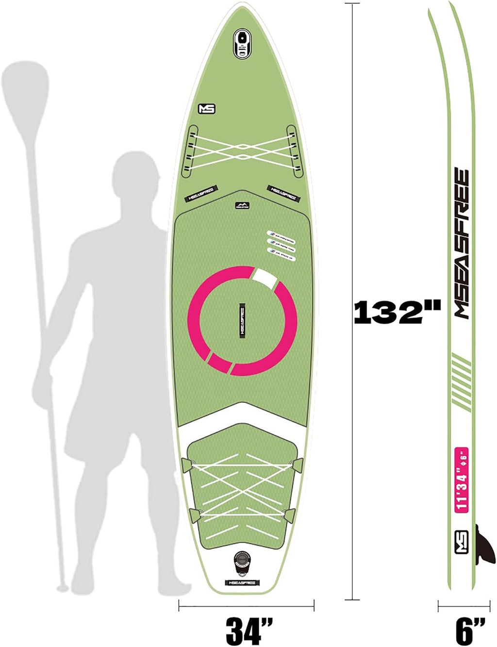 Inflatable Paddle Board 9.9'x33 x5 with Premium SUP Accessories & Backpack, Wide Stance, Bottom Fin for Paddling, Paddle, Leash, Surf Control, for Youth & Adult