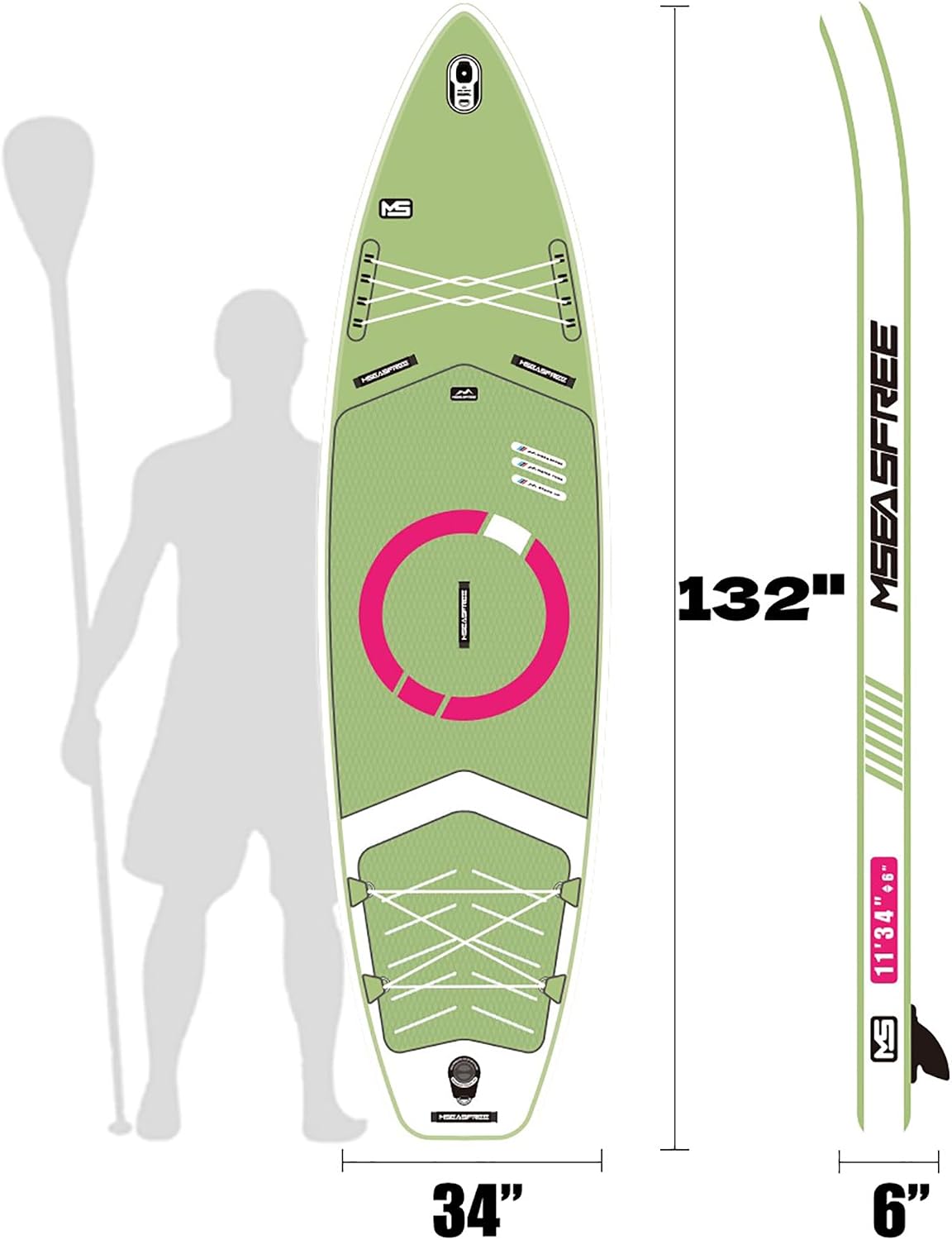 Inflatable Paddle Board 9.9'x33 x5 with Premium SUP Accessories & Backpack, Wide Stance, Bottom Fin for Paddling, Paddle, Leash, Surf Control, for Youth & Adult