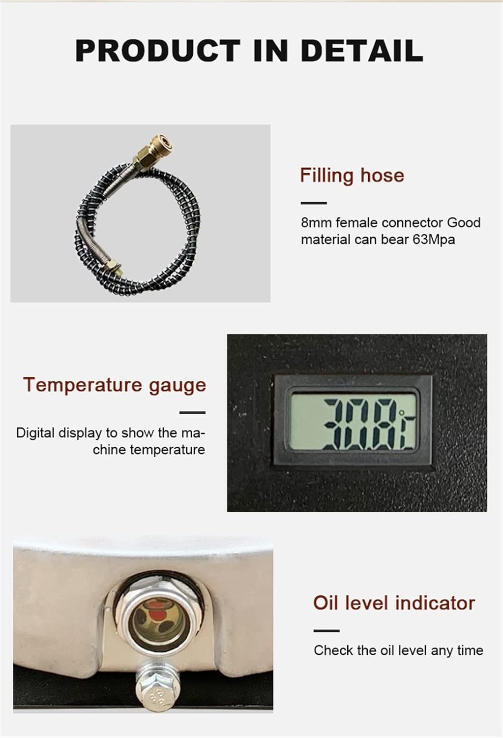 TXES031 300Bar 30Mpa 4500Psi PCP Air Compressor Electric High Pressure Air Pump Pneumatic Scuba Tank Inflator(220 Volt)
