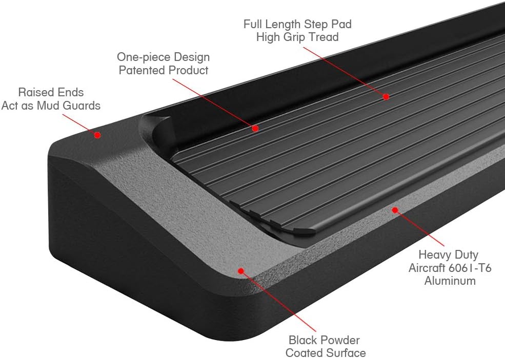 APS Black Running Boards Style Compatible with Toyota Tacoma 1995-2004 Extended Xtra Cab (4WD or Prerunner 2WD 4WD) (Nerf Bars Side Steps Side Bars)