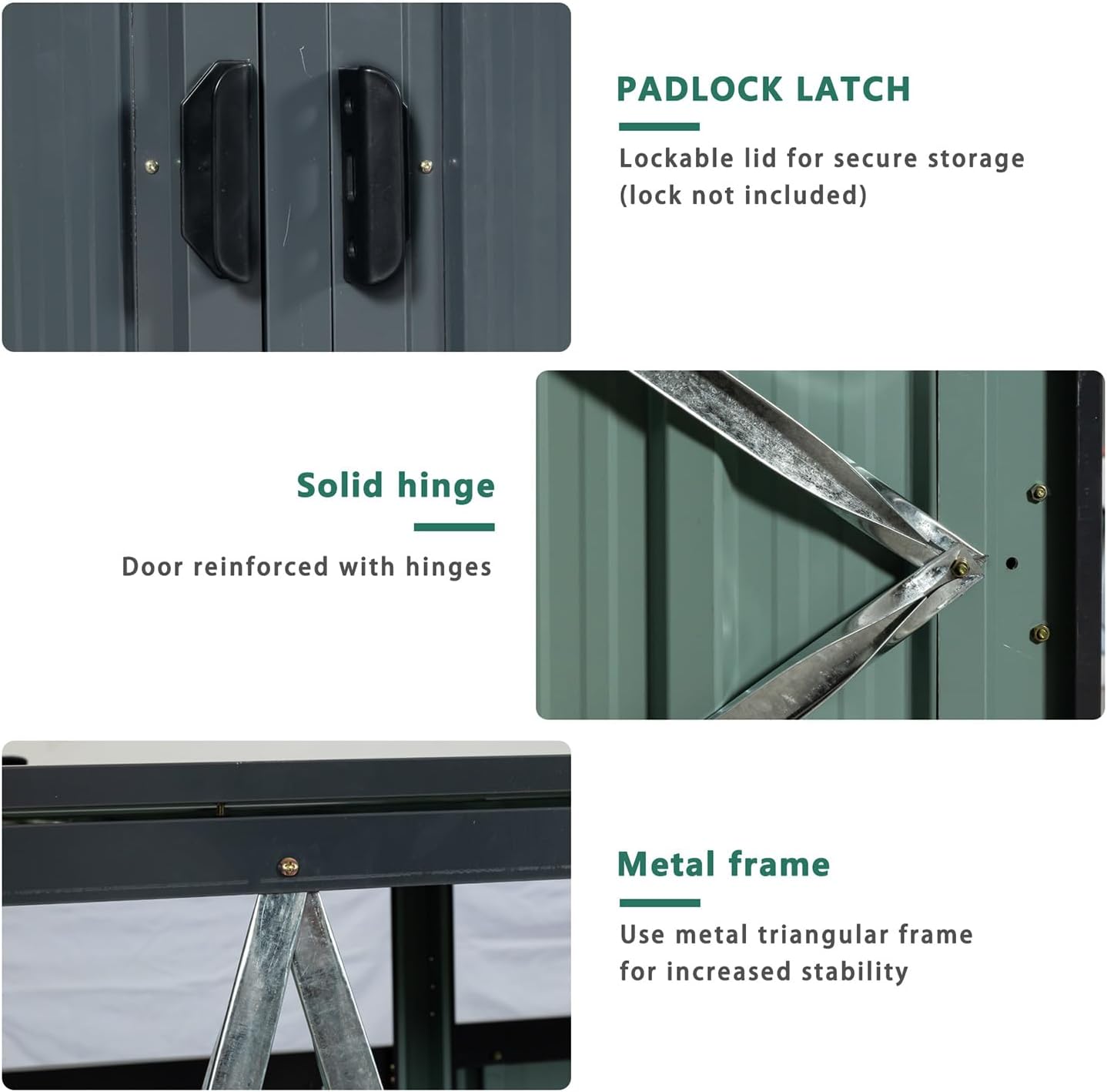 54 Cu.Ft Outdoor Trash Can Storage Shed for 2 Bins, Metal Garbage Bin Enclosure, Waterproof Outdoor Trash Storage Cabinet & Small Generator Shed for Garden & Yard (Black)