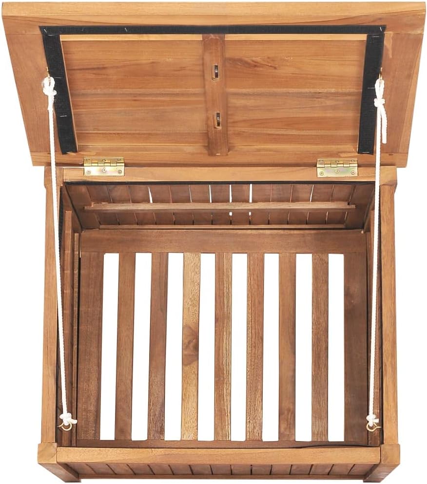 Solid Wood Outdoor Storage Bench,Solid Teak Wood Garden Deck Box Patio Storage Box with Liftable Top Outdoor Wooden Storage Container for Patio,Backyard,Poolside, 23.6'x19.7'x22.8'
