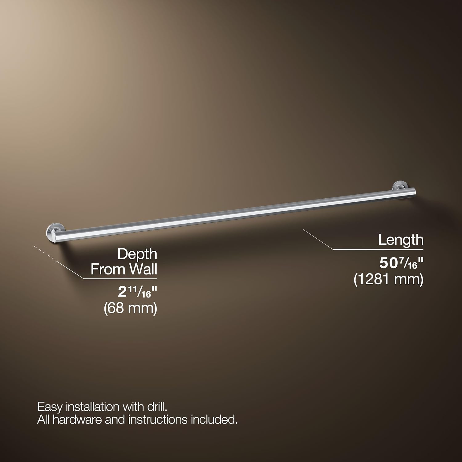 KOHLER Purist 48' Grab Bar Finish: Polished Stainless