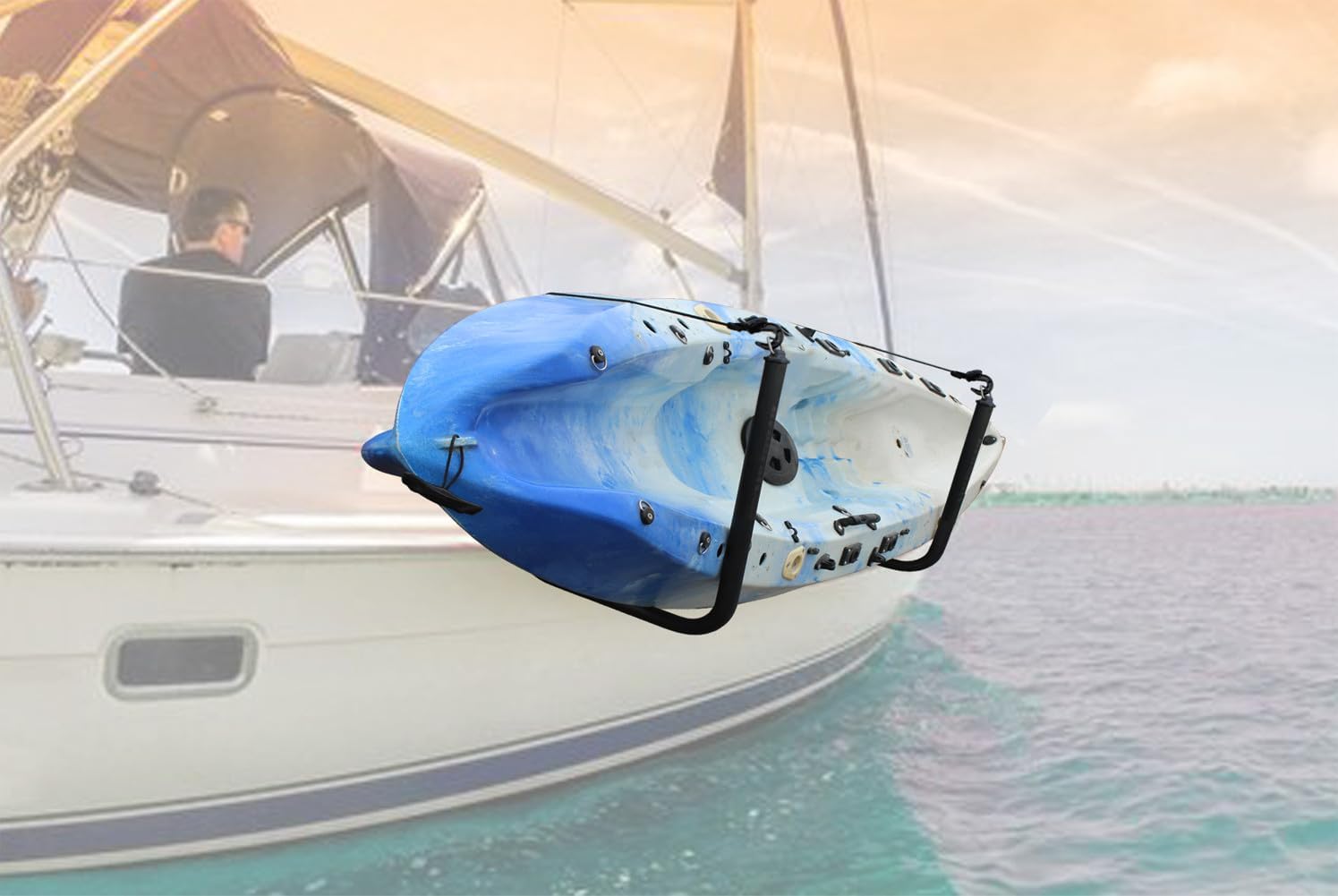 Brocraft Kayak Rack for Boat Rail Mount/SUP Rack for Boat Rail Mount/Pontoon Boat Paddle Board Rack
