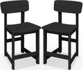 SERWALL Outdoor Bar Stools Set of 2, All Weather HDPE 25' Counter Height Bar Stools with Back, Outdoor Armless Barstools for Patio, Garden, Backyard, Balcony, Poolside, Black