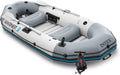 INTEX Mariner Inflatable Boat Series: Includes Deluxe Boat Oars and High-Output Pump – SuperTough PVC – Wear-Resistant Keel – Removable Fishing Rod Holders – Heavy Duty Grab Handle