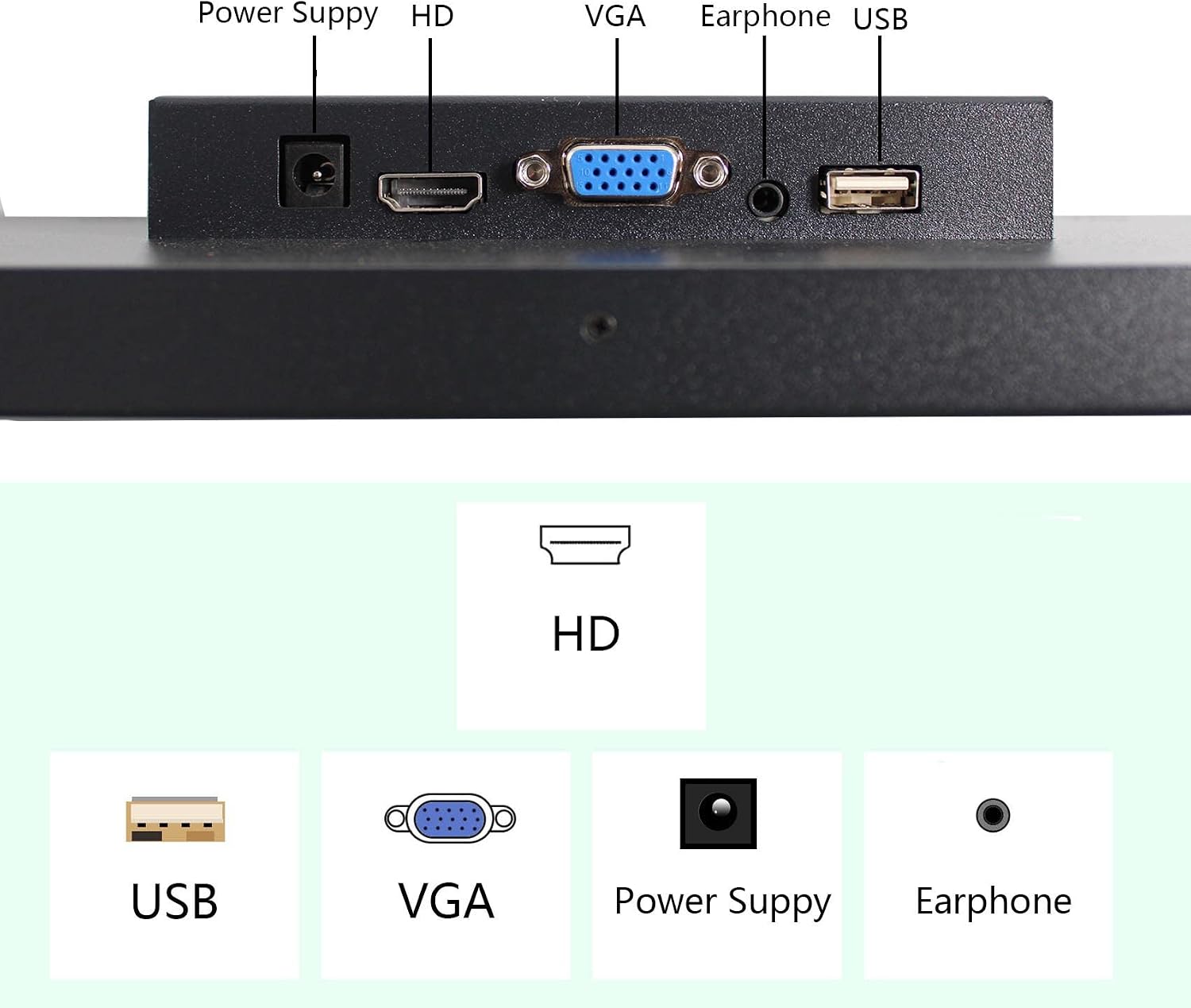VSDISPLAY 12.3 inch 12.3'' 1920x720 600nit IPS Portable LCD Monitor VS123ZJ01A,with USB VGA Video Port,Dual Speakers, as DIY Stretched Bar Display
