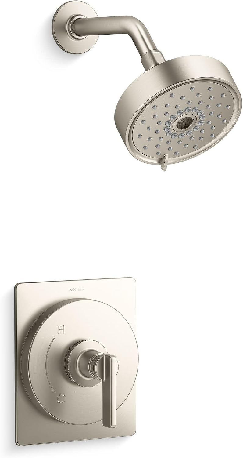 Kohler KTS35916-4G-BN Castia by Studio McGee Shower Only Trim Package with 1.75 GPM Single Function Shower Head with MasterClean Sprayface Vibrant Brushed Nickel