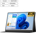 Portable Monitors 16-inch 4K HD IPS External Screen 100% SRGB 400nit Brightness Second Screen Portable