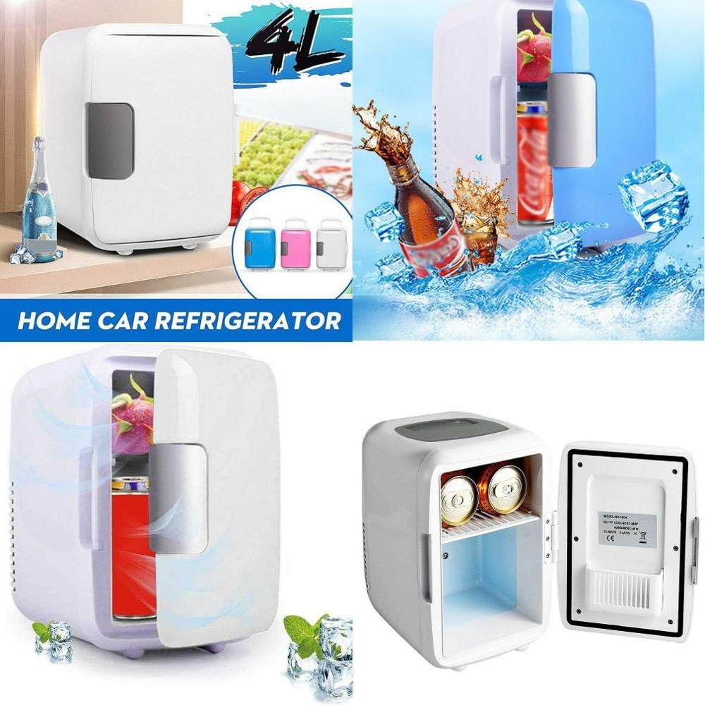 Mini Fridge 12V 4L Portable Car Refrigerator Mini Fridge Refrigerator Dual-Use Cooler Warmer Box Fridge Compressor Compatible with Office Yacht Truck RV (Color Name : Blue) (Blue)