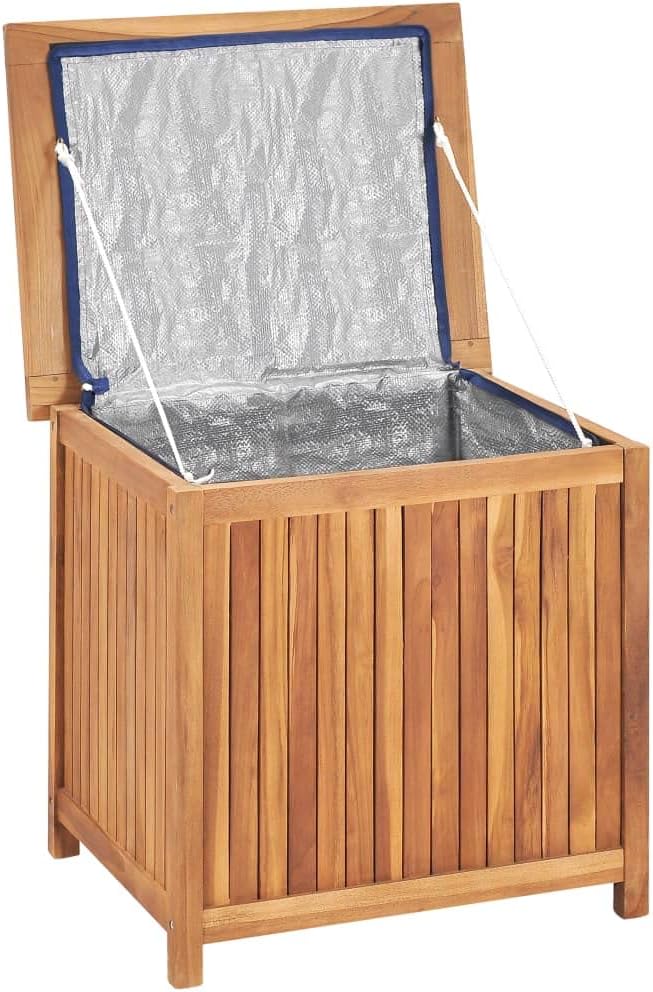 Solid Wood Outdoor Storage Bench,Solid Teak Wood Garden Deck Box Patio Storage Box with Liftable Top Outdoor Wooden Storage Container for Patio,Backyard,Poolside, 23.6'x19.7'x22.8'