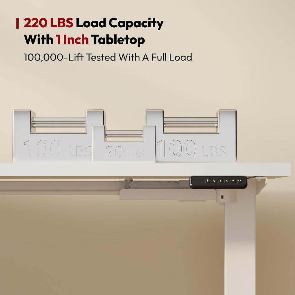 SANODESK L Shaped Standing Desk Adjustable Height, Electric Corner Standing Desk, 63 x 55 inch Sit Stand Computer Table with Splice Board, White
