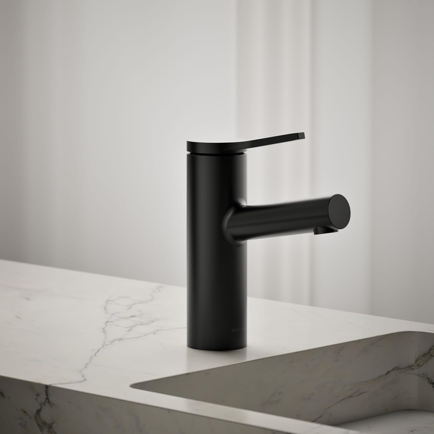 KOHLER K-35048-4K-BL Elate® Single-Handle Bathroom Sink Faucet, Bathroom Faucets, 1.0 GPM, Matte Black