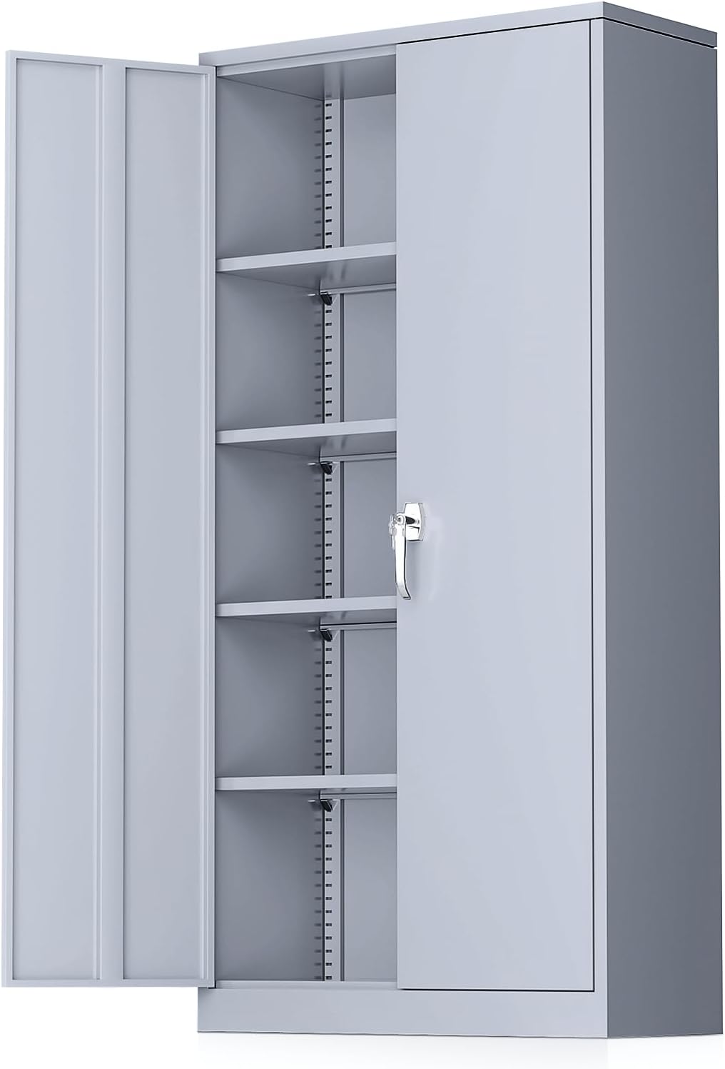 Greenvelly Metal Storage Cabinet with Locking Doors, 72' Dark Grey Lockable Storage with Adjustable Shelves, Steel Tool Cabinet for Home Office, Garage (36' x 18')