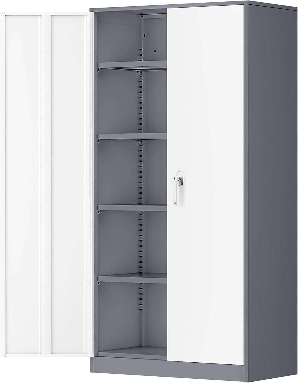 Greenvelly Metal Garage Storage Cabinet, 72' Locking Metal Cabinet with Doors and Adjustable Shelves, Steel Tool Cabinets, File Cabinet for Home Office, Garage (36' W x 18' D)