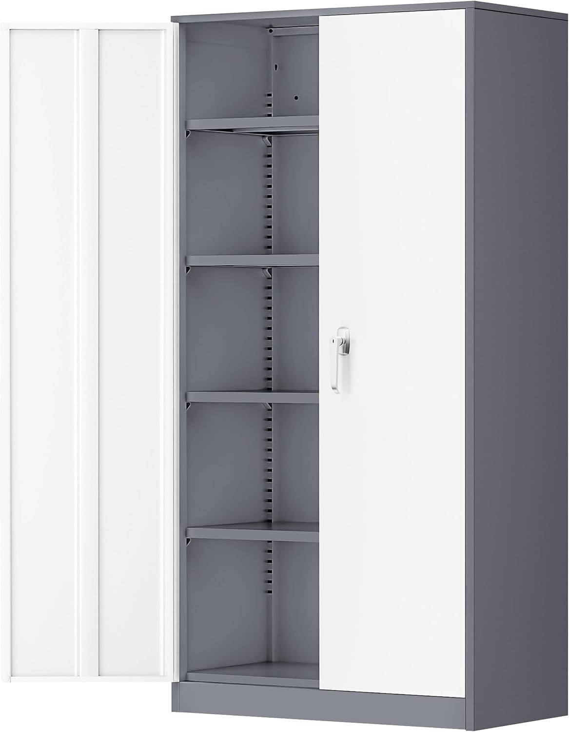 Greenvelly Metal Garage Storage Cabinet, 72' Locking Metal Cabinet with Doors and Adjustable Shelves, Steel Tool Cabinets, File Cabinet for Home Office, Garage (36' W x 18' D)