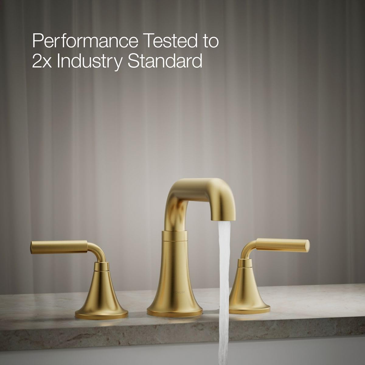 Kohler T27417-4-2MB Tone™ Deck-Mount Bath Faucet Trim, Vibrant Brushed Moderne Brass