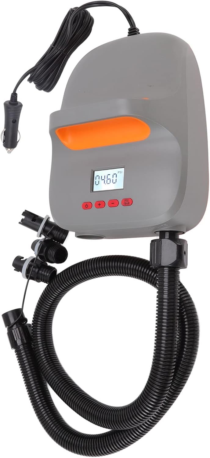 20PSI High Pressure Air Pump for Paddle Board, Electric Inflation Deflation Pump with LCD Screen, Portable 12V DC Car Connector for, Inflatable Boats, Tents, Quick Conversion