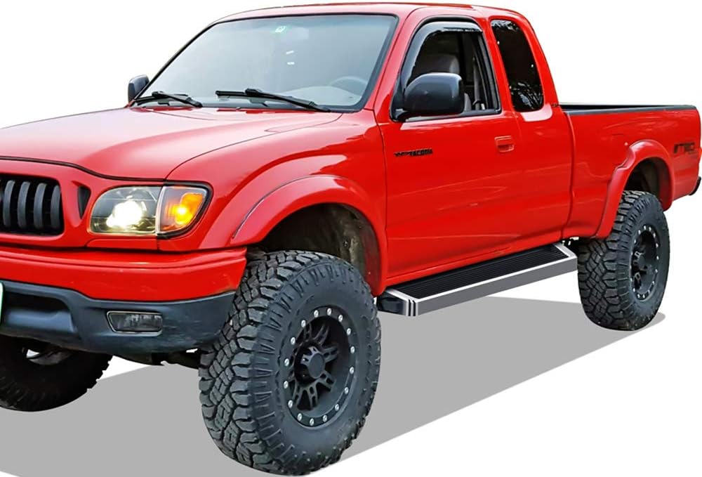 APS Running Boards Style Compatible with Toyota Tacoma 1995-2004 Extended Xtra Cab (4WD or Prerunner 2WD 4WD) (Nerf Bars Side Steps Side Bars)